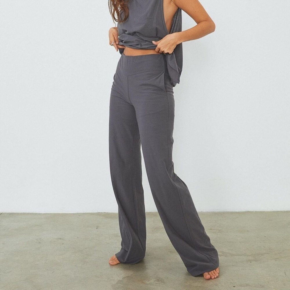 Lunya - Grey High Rise Cotton Pants